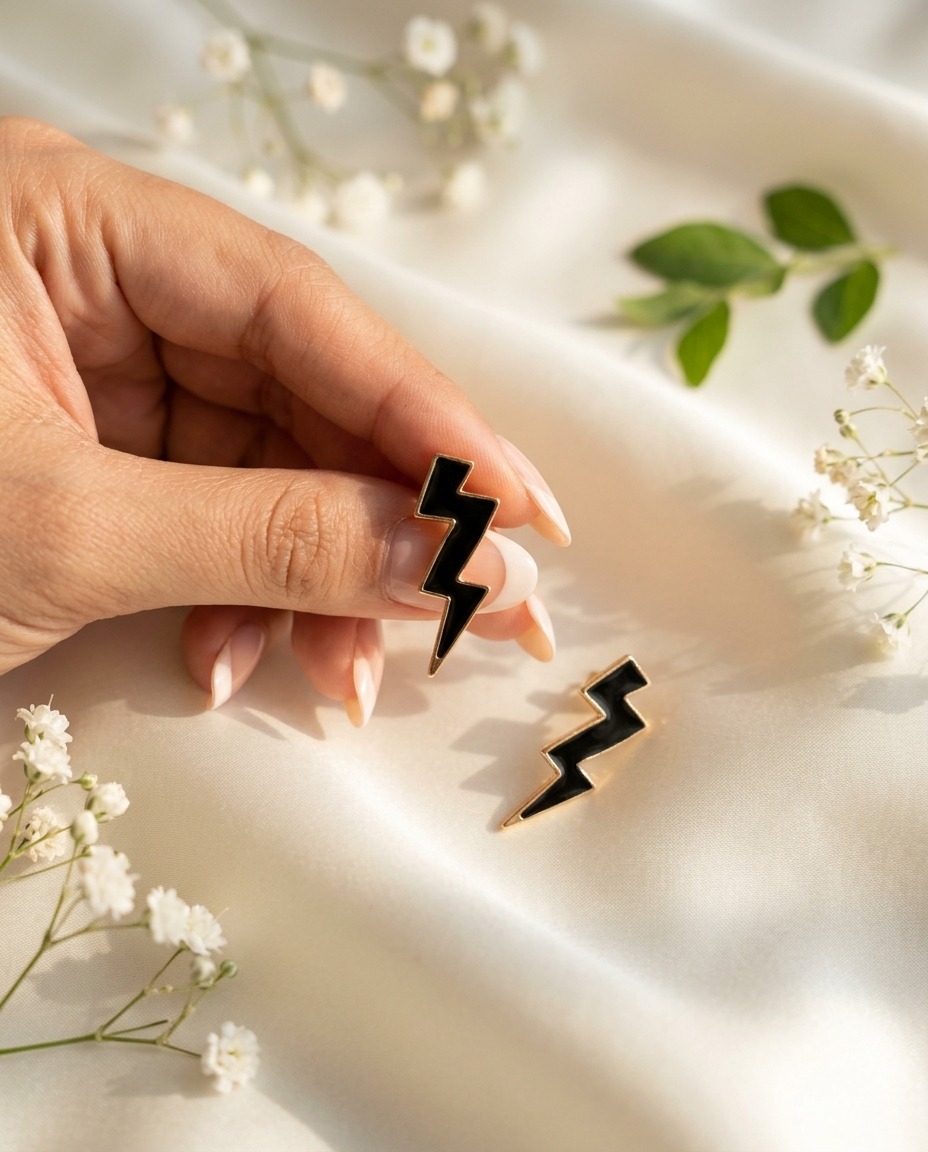 Lightning Bolt Stud Earrings